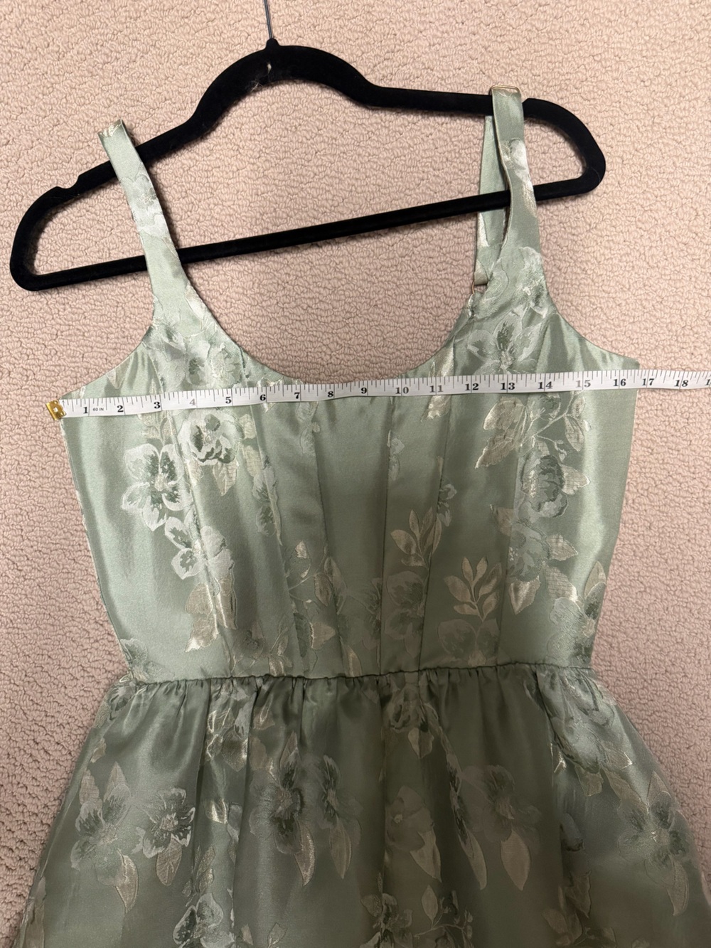V. Chapman The Avery Dress in Sage Baroque Floral - Picture 11 of 11